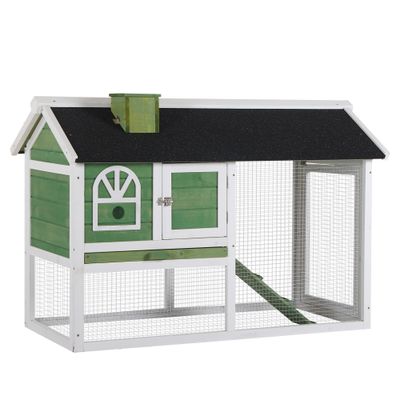 PawHut Conejera 120x60x79 cm Verde