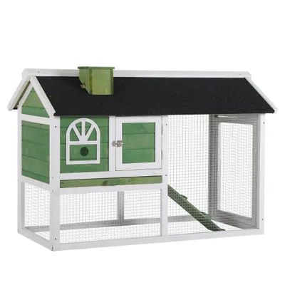 PawHut Conejera 120x60x79 cm Verde