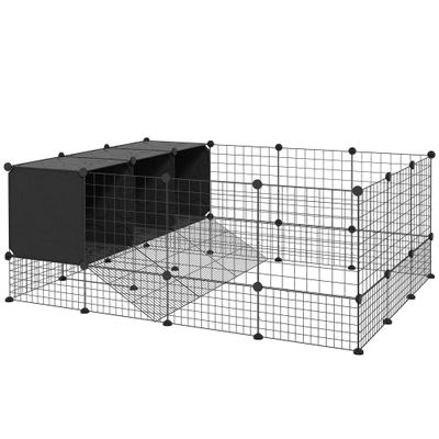 PawHut Valla para Mascota 140x105x52 cm Negro