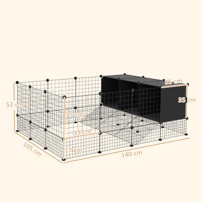 PawHut Valla para Mascota 140x105x52 cm Negro