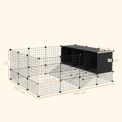 PawHut Valla para Mascota 140x105x52 cm Negro