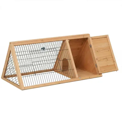 PawHut Jaula para Conejo 116x62.2x52.5 cm Madera Natural