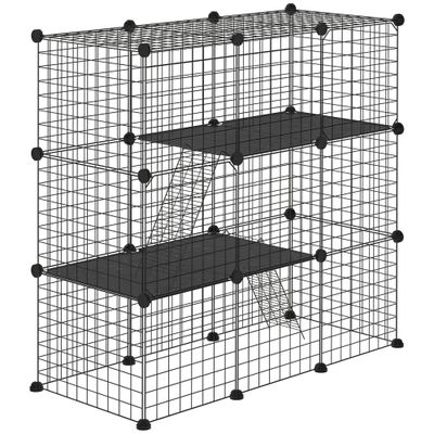 PawHut Valla para Mascota 105x45x105 cm Negro