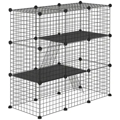 PawHut Valla para Mascota 105x45x105 cm Negro