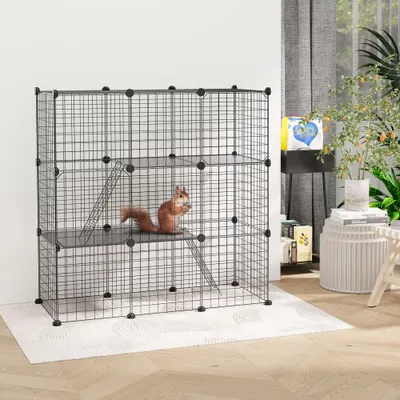 PawHut Valla para Mascota 105x45x105 cm Negro