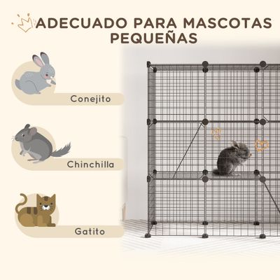 PawHut Valla para Mascota 105x45x105 cm Negro