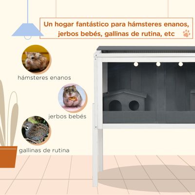 PawHut Jaula para Hámster 82x45x81 cm Gris Oscuro