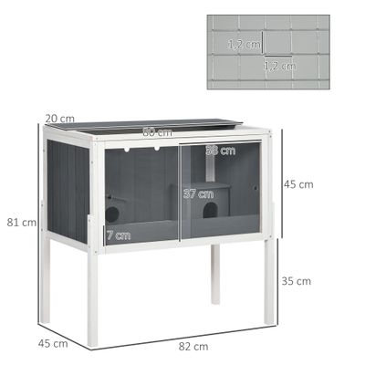 PawHut Jaula para Hámster 82x45x81 cm Gris Oscuro