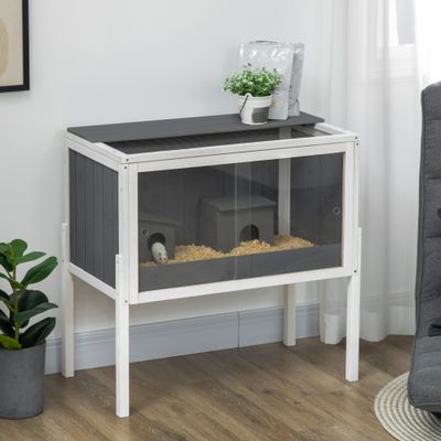 PawHut Jaula para Hámster 82x45x81 cm Gris Oscuro