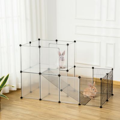PawHut Valla para Animales Pequeño 140x70x90 cm Transparente
