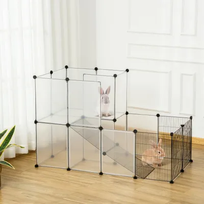 PawHut Valla para Animales Pequeño 140x70x90 cm Transparente