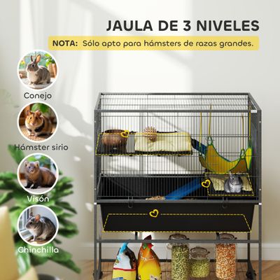 PawHut Jaula para Animale 88x48x102 cm Gris Oscuro