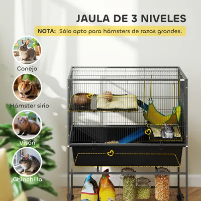 PawHut Jaula para Animale 88x48x102 cm Gris Oscuro