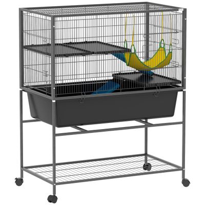 PawHut Jaula para Animale 88x48x102 cm Gris Oscuro