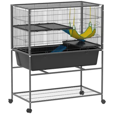 PawHut Jaula para Animale 88x48x102 cm Gris Oscuro