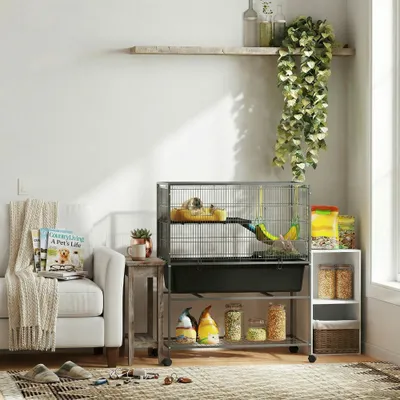 PawHut Jaula para Animale 88x48x102 cm Gris Oscuro
