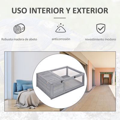 PawHut Casa para Tortuga 91x60.5x32 cm Gris