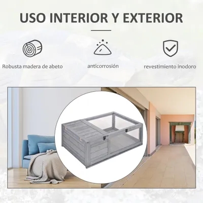 PawHut Casa para Tortuga 91x60.5x32 cm Gris PawHut Casa para Tortuga 91x60.5x32 cm Gris