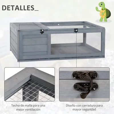 PawHut Casa para Tortuga 91x60.5x32 cm Gris PawHut Casa para Tortuga 91x60.5x32 cm Gris