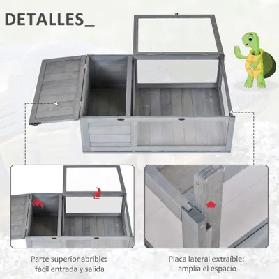 PawHut Casa para Tortuga 91x60.5x32 cm Gris PawHut Casa para Tortuga 91x60.5x32 cm Gris