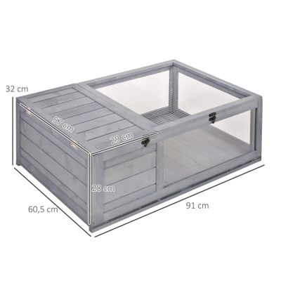 PawHut Casa para Tortuga 91x60.5x32 cm Gris