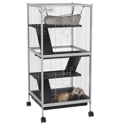PawHut Jaula para Animale 52x52x113.5 cm Gris Claro