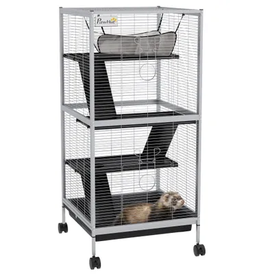 PawHut Jaula para Animale 52x52x113.5 cm Gris Claro