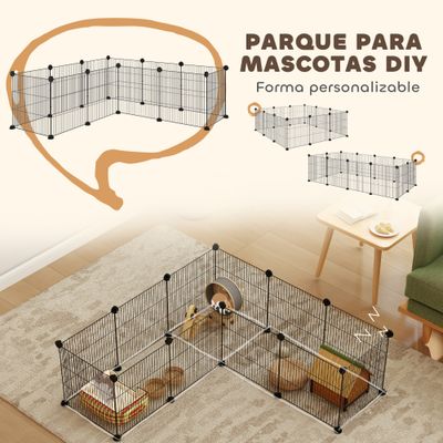 PawHut Parque para Mascota 140x70x35 cm Negro