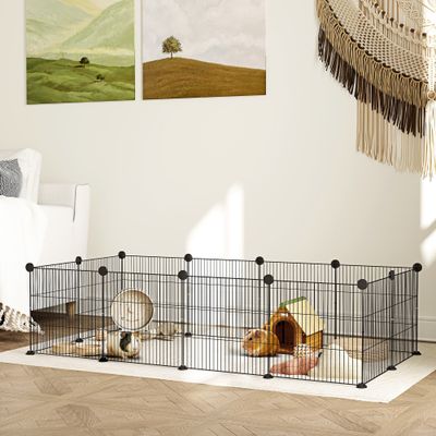 PawHut Parque para Mascota 140x70x35 cm Negro