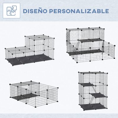 PawHut Valla para Mascota 70x70x105 cm Negro