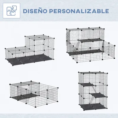PawHut Valla para Mascota 70x70x105 cm Negro
