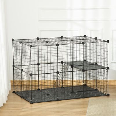 PawHut Valla para Mascota 70x70x105 cm Negro