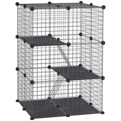 PawHut Valla para Mascota 70x70x105 cm Negro