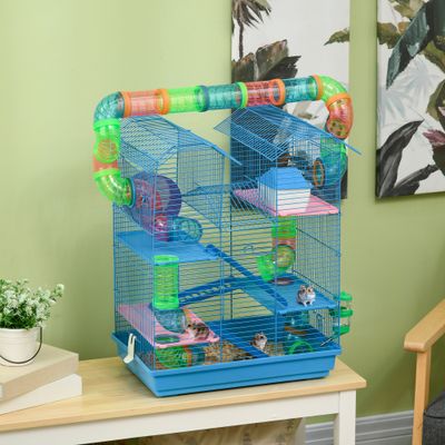 PawHut Jaula para Hámster 47x30x59 cm Azul