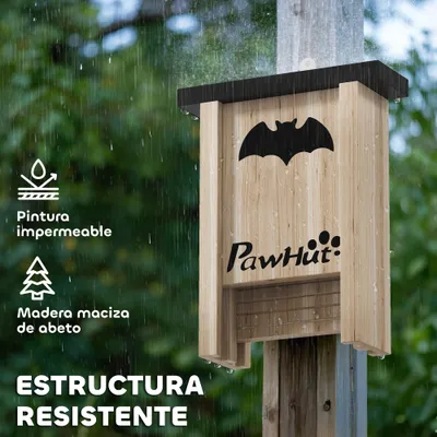 PawHut Casas para Murciélago 18x6x22.5 cm Madera Natural PawHut Casas para Murciélago 18x6x22.5 cm Madera Natural