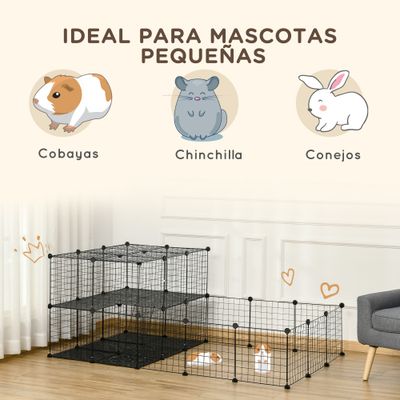 PawHut Parque para Mascota 175x105x70 cm Negro
