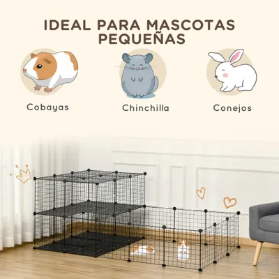 PawHut Parque para Mascota 175x105x70 cm Negro
