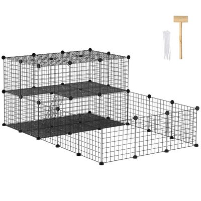 PawHut Parque para Mascota 175x105x70 cm Negro