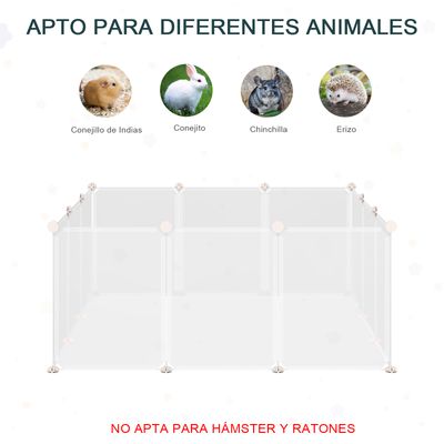 PawHut Valla para Animales Pequeño 105x105x45 cm Blanco