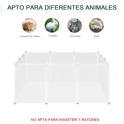 PawHut Valla para Animales Pequeño 105x105x45 cm Blanco