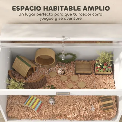 PawHut Jaula para Hámster 80x50x50 cm Blanco