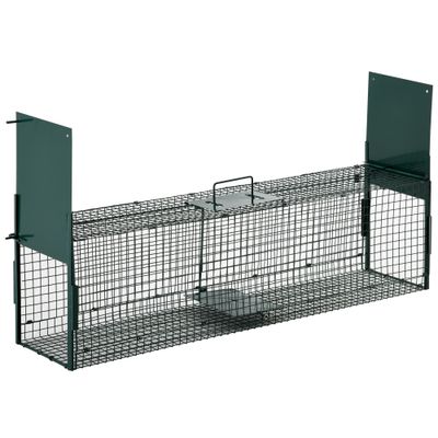 PawHut Trampa para Animales Vivo 100x25x28 cm Verde Oscuro