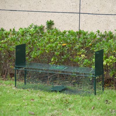 PawHut Trampa para Animales Vivo 100x25x28 cm Verde Oscuro