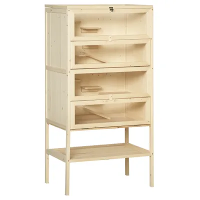 PawHut Jaula Madera para Hámster 60x40x120cm Madera