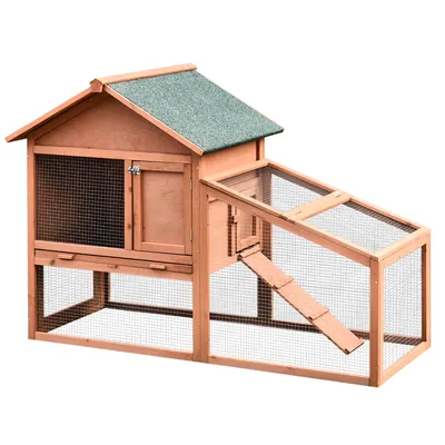 PawHut Conejera de Exterior 144x64.5x100 cm Madera