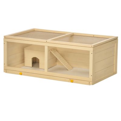PawHut Jaula para Hámster 100x58x38 cm Madera Natural