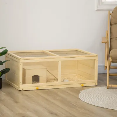 PawHut Jaula para Hámster 100x58x38 cm Madera Natural