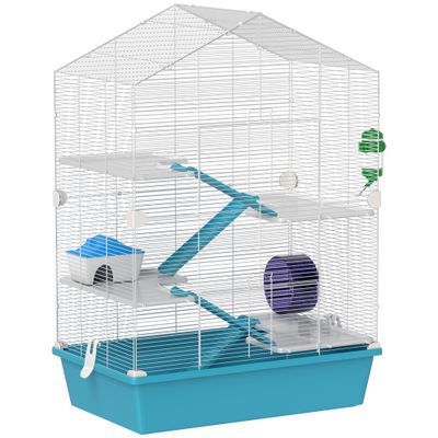 PawHut Jaula para Hámster 58x36x81 cm Azul Claro