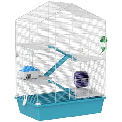 PawHut Jaula para Hámster 58x36x81 cm Azul Claro
