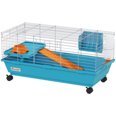 PawHut Jaula Animales Pequeño 89x44x43 cm Azul